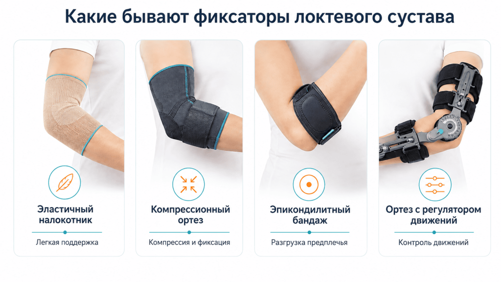 Типы фиксаторов локтевого сустава
