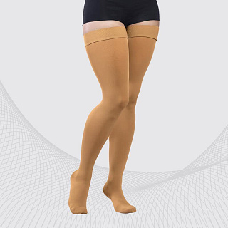 Компрессионные чулки с увеличенным объемом бедер TONUS ELAST 0402 LUX MAX 2кк, карамель